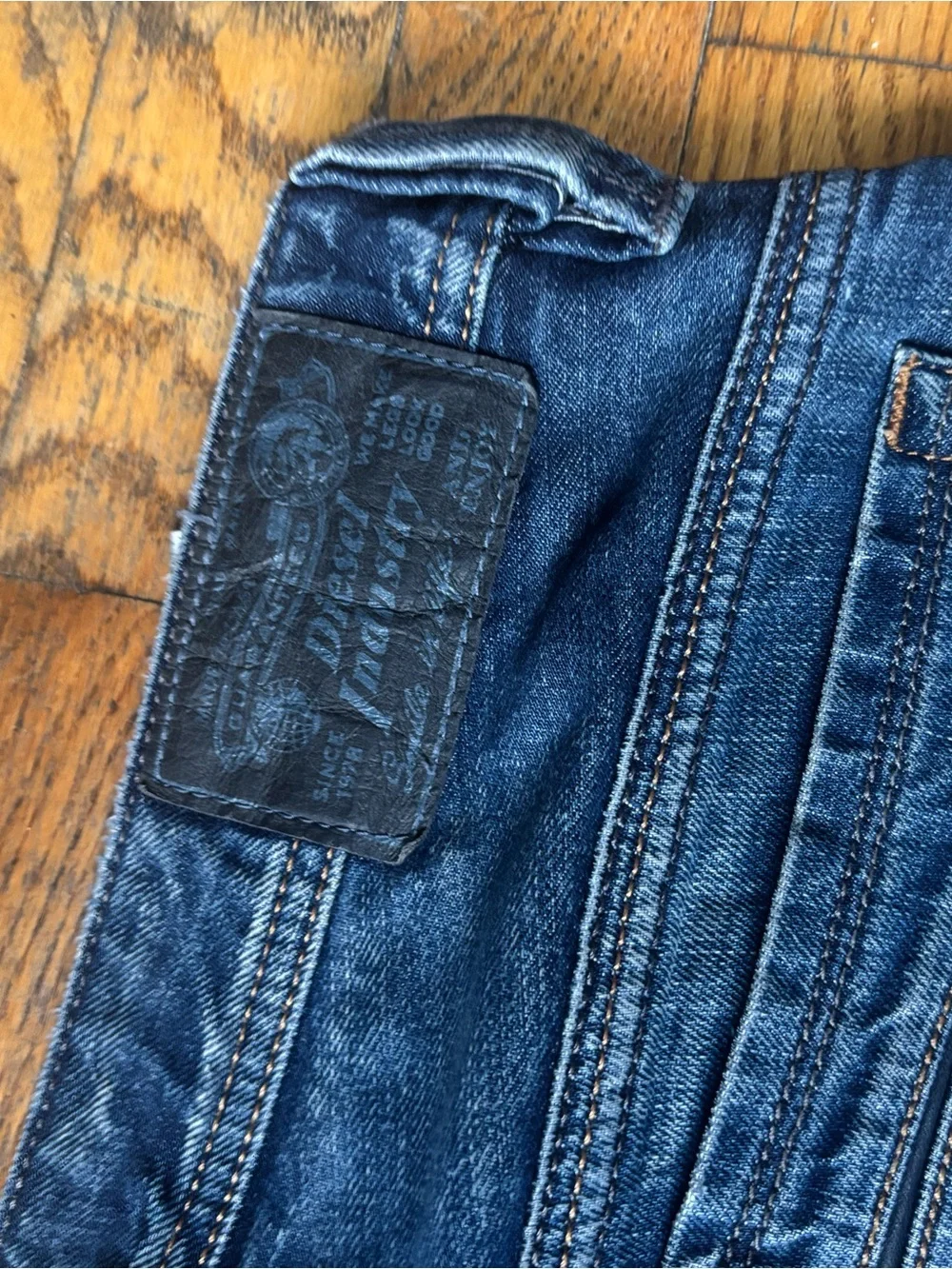 Diesel Men's Distressed Indigo Straight Jeans